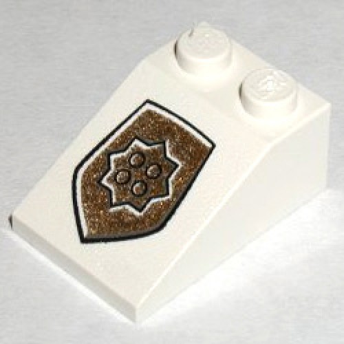 Roof Tile 2x3/25 Degree with World City Police Badge White
