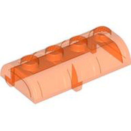 Chest Lid 2x4 Transparent Fluorescent Reddish Orange