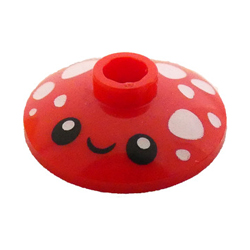 Parabola Satellite Dish Diameter 16 with Black Eyes, Grin and White Spots Bright Red