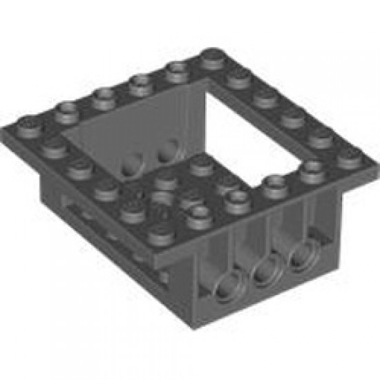Brick 6x6x2 with Diameter 4.85 Dark Stone Grey