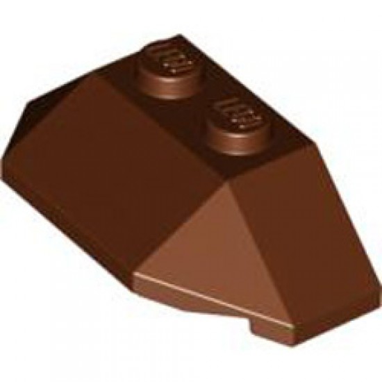 Roof Tile 4x2 with Angle Slope Bottom Reddish Brown