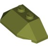 Roof Tile 4x2 with Angle Slope Bottom Olive Green