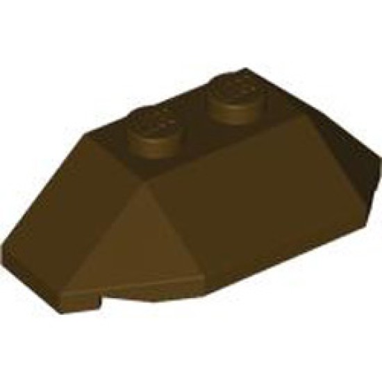 Roof Tile 4x2 with Angle Slope Bottom Dark Brown