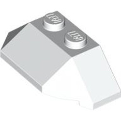 Roof Tile 4x2 with Angle Slope Bottom White