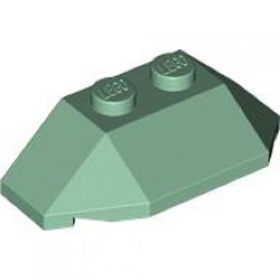 Roof Tile 4x2 with Angle Slope Bottom Sand Green