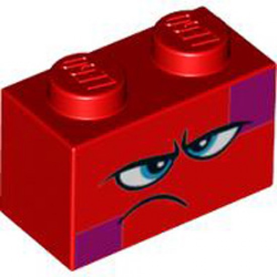 Brick 1x2 Number 48 Bright Red