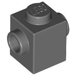 Brick 1x1 with 2 Knobs Dark Stone Grey Brick 1x1 with 2 Knobs Dark Stone Grey