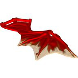 Dragon Wing 11x5 with Marbled Red Edge Transparent Bright Orange
