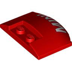 Plate with Bow 3x4x2/3 with Knobs Bright Red