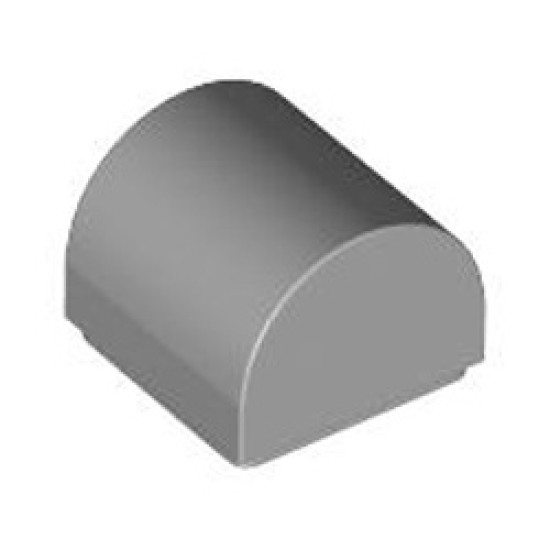 Plate 1x1x2/3 Outside Bow Medium Stone Grey