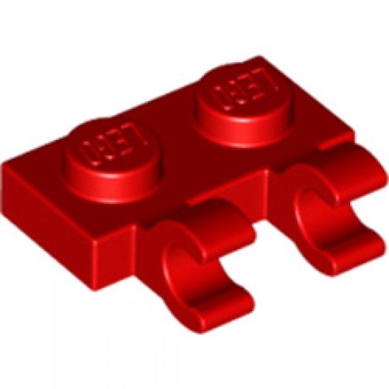 Plate 1x2 with Holder, Vertical Bright Red