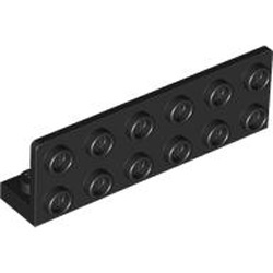 Plate 1x6 with 1.5 Plate 6x2 Upwards Black