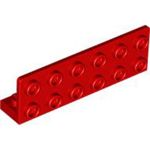 Plate 1x6 with 1.5 Plate 6x2 Upwards Bright Red