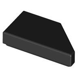 Tile 1x2 Degree 45 Cut Left Black