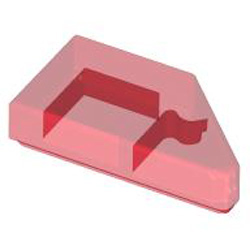 Tile 1x2 Degree 45 Cut Left Transparent Red