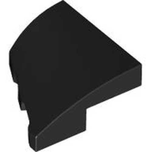 Plate 2x2x2/3 Half Bow with Cut Right Black