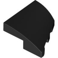 Plate 2x2x2/3 Half Bow with Cut Left Black