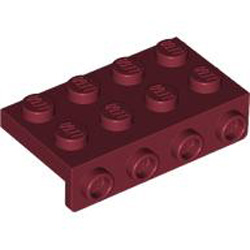 Plate 2x4 with 1.5 Plate 1x4 Downwards Dark Red