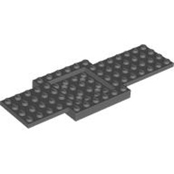 Plate 6x16x2/3 with Bottom 4x4x1/3 Dark Stone Grey