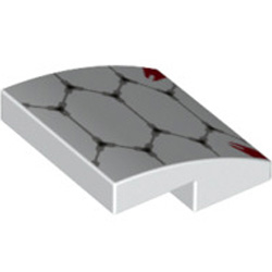 Plate with Bow 2x2x2/3 with Scale Armor Outlines White