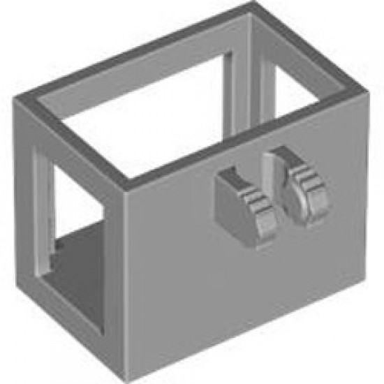 Basket 2x3x2 with Fork Medium Stone Grey