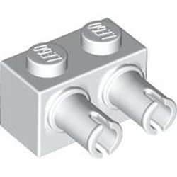Brick 1x2 with Double Snap White