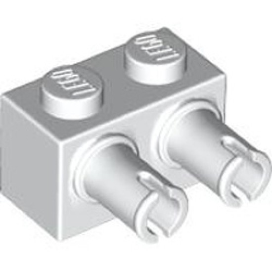 Brick 1x2 with Double Snap White