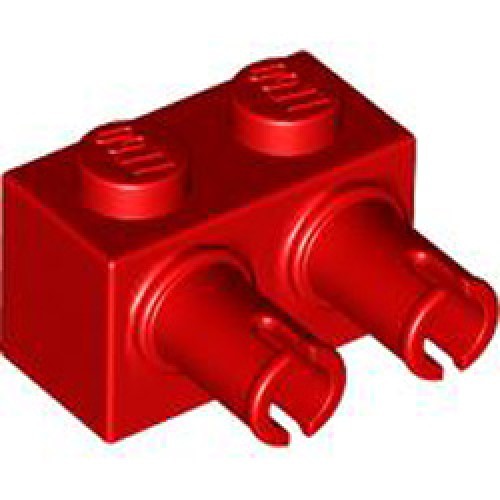 Brick 1x2 with Double Snap Bright Red