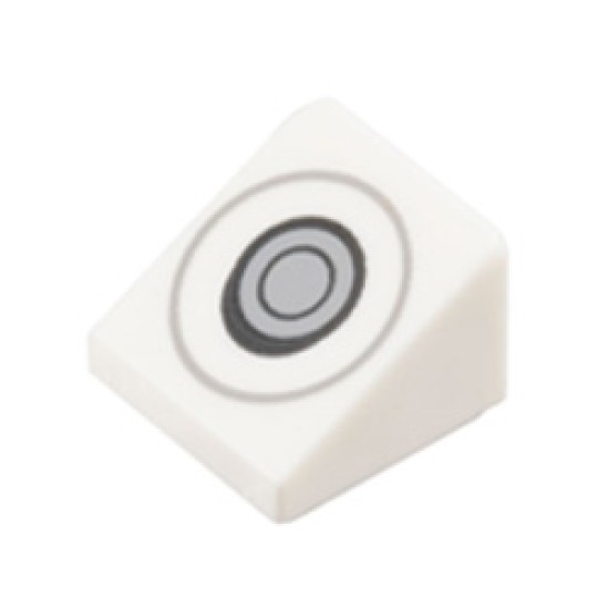 Roof Tile 1x1x2/3 with Circles White