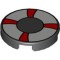 Flat Tile 2x2 Round Number 3 Black