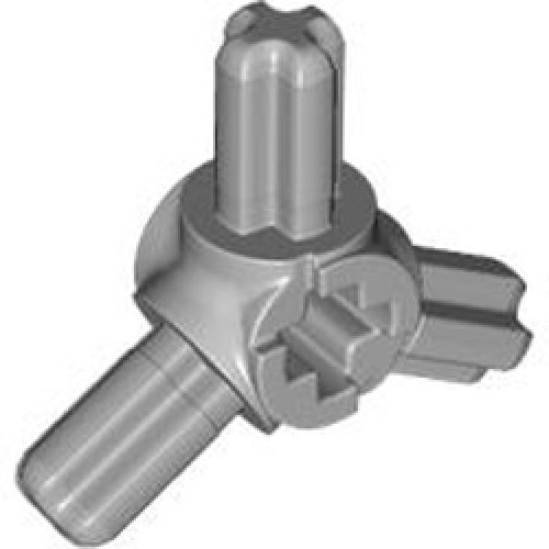 3-Branch Cross Axle with Cross H Medium Stone Grey