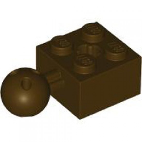 Brick 2x2 with Ball Diameter 10.2 Dark Brown