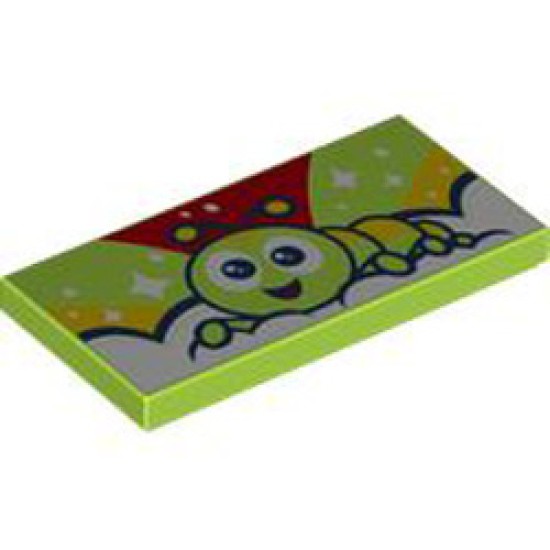 Flat Tile 2x4 Number 206 Bright Yellowish Green