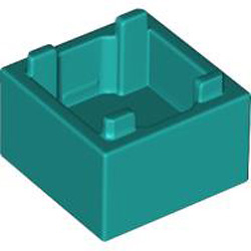Box 2x2 Bottom Number 1 Bright Bluish Green