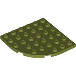Plate 6x6 with Bow Olive Green
