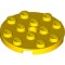 Plate 4x4 Round with Snap Bright Yellow