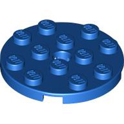 Plate 4x4 Round with Snap Bright Blue