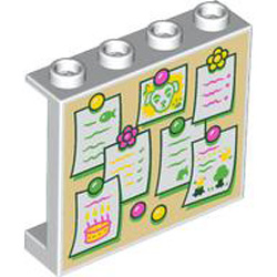 Wall Element 1x4x3 Notice Board with Notes and Pictures White