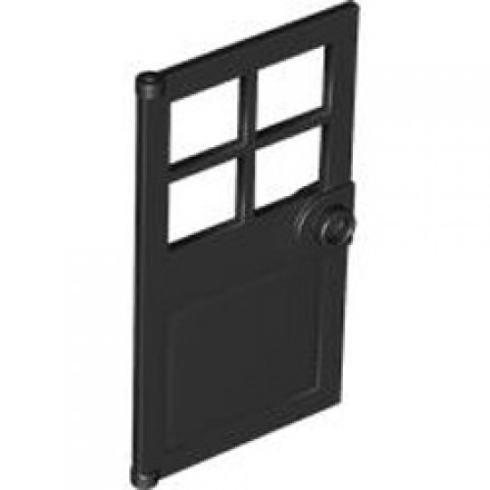 Door with Panes Front Frame 1x4x6 Black