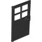 Door with Panes Front Frame 1x4x6 Black