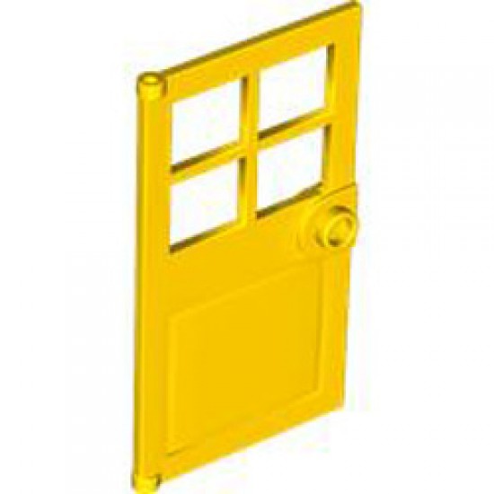 Door with Panes Front Frame 1x4x6 Bright Yellow