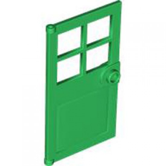 Door with Panes Front Frame 1x4x6 Dark Green