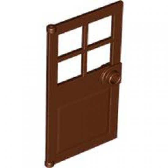 Door with Panes Front Frame 1x4x6 Reddish Brown