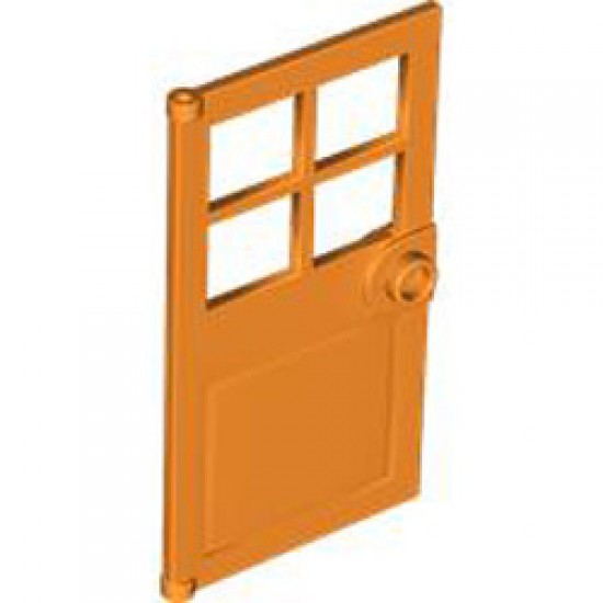 Door with Panes Front Frame 1x4x6 Bright Orange