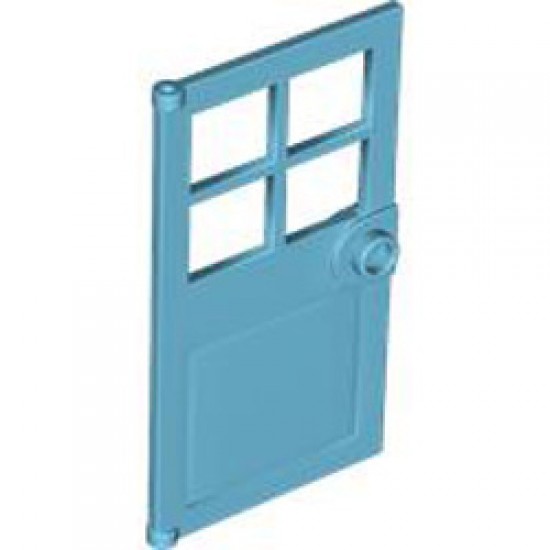 Door with Panes Front Frame 1x4x6 Medium Azur