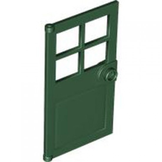 Door with Panes Front Frame 1x4x6 Earth Green