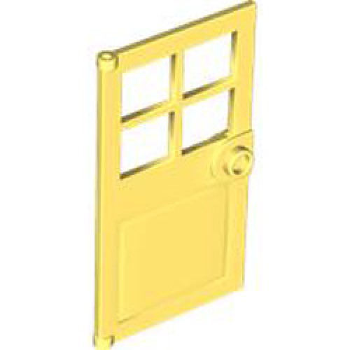 Door with Panes Front Frame 1x4x6 Cool Yellow
