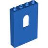 Wall 1x4x5 with Bowed Slit Bright Blue