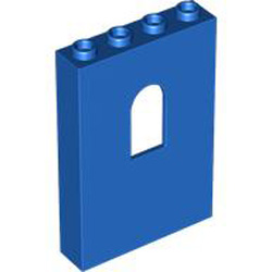 Wall 1x4x5 with Bowed Slit Bright Blue