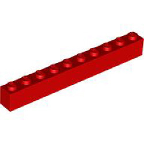 Brick 1x10 Bright Red